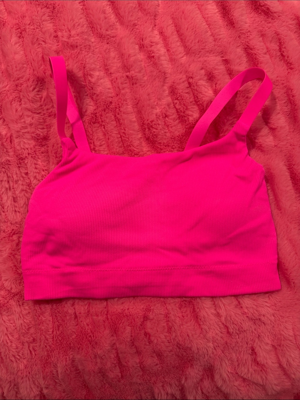 aerie Ribbed Bralette in Neon Pink